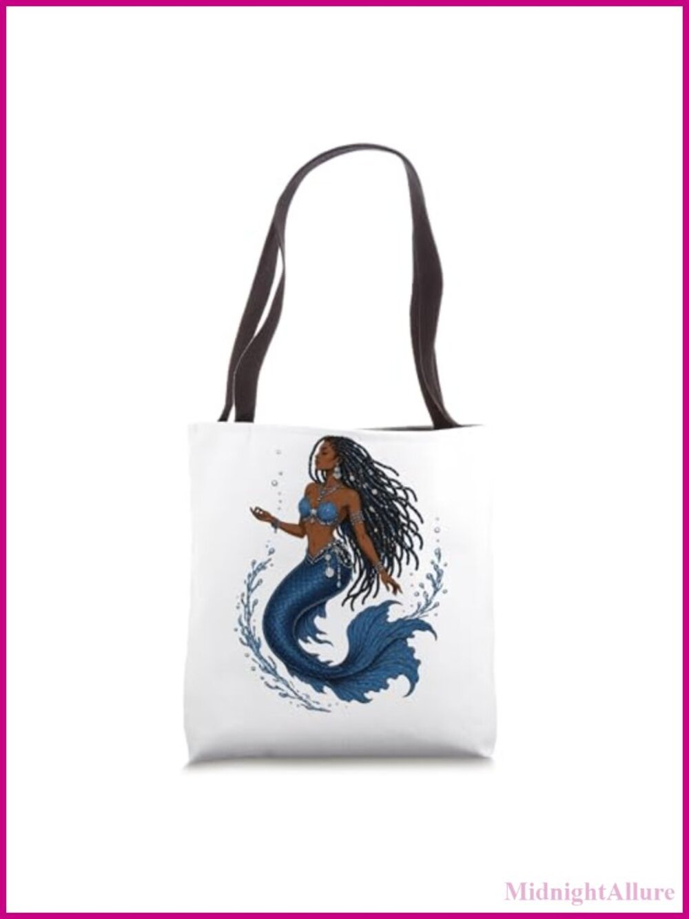 Yemaya Orisha Goddess Ocean Tote Bag Polyester Canvas Double Stitched